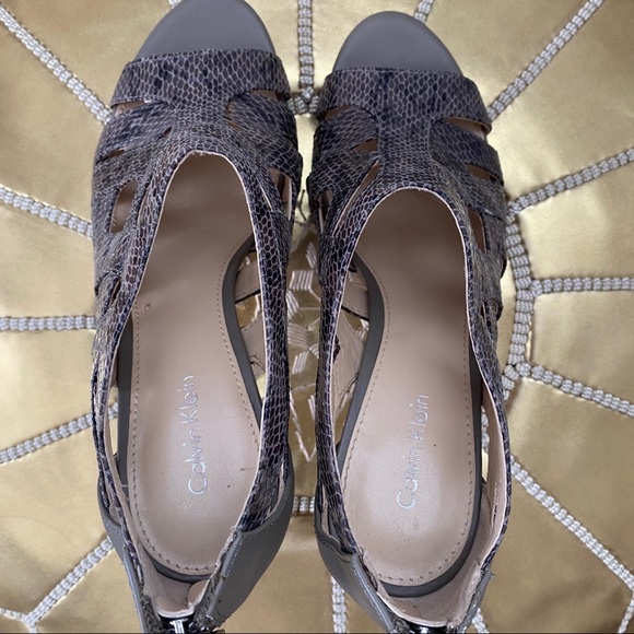 Calvin Klein Kiani Snake Print Heels - Picture 4 of 5